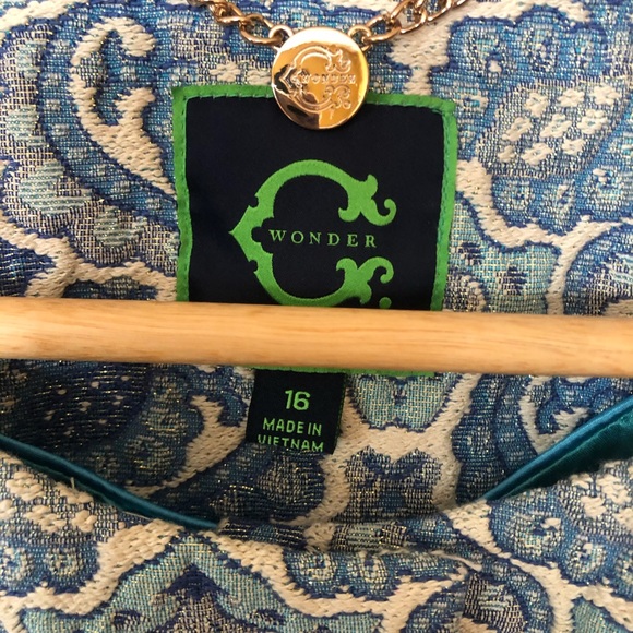 C Wonder Blue Jaquard Snap Button Coat - Picture 3 of 7